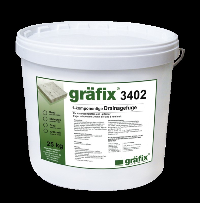 1-K Naturstein-Drainage- und Pflasterfuge - 25 kg Eimer