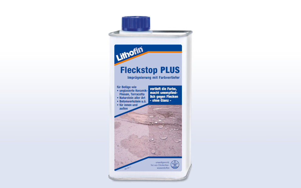 Fleckstop PLUS, Imprägnierung mit Farbvertiefung - 1 Liter Gebinde